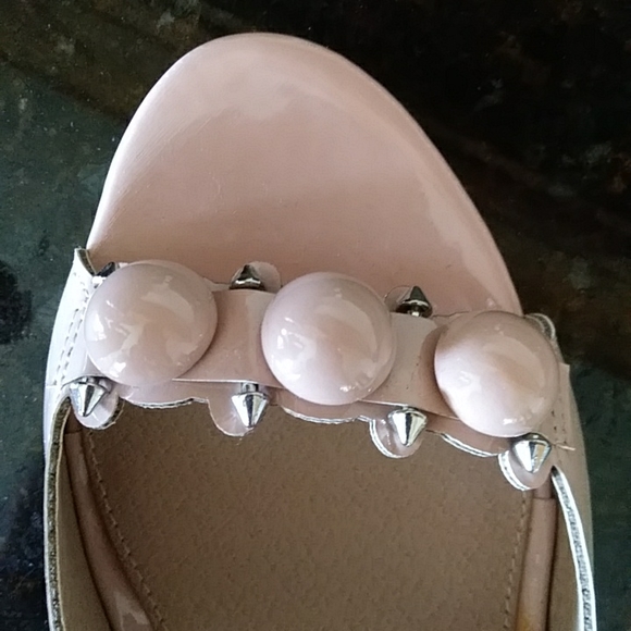 Charlotte Russe Y2k Studded Quecy Chunky Block Heels 10 Nude - Picture 15 of 16